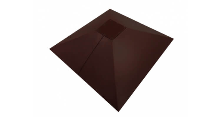Колпак на столб под фонарь 390х390мм 0,5 GreenCoat Pural с пленкой RR 887 шоколадно-коричневый