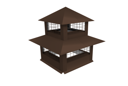 Дымник на трубу двойной с сеткой 780х520мм 0,45 PE с пленкой RAL 8017 шоколад