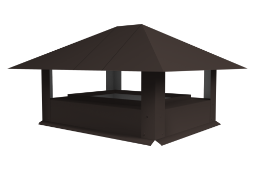 Дымник на трубу 520х390мм 0.5 Rooftop Бархат с пленкой RR 32 темно-коричневый