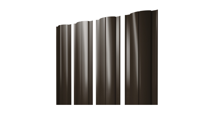 Штакетник Круглый с прямым резом 0.45 Drap RR 32 темно-коричневый