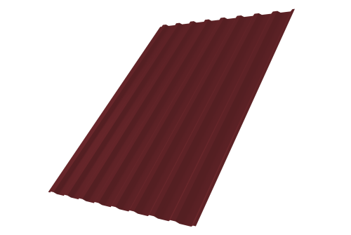 Профнастил С20В 0,45 PE с пленкой RAL 3005 красное вино
