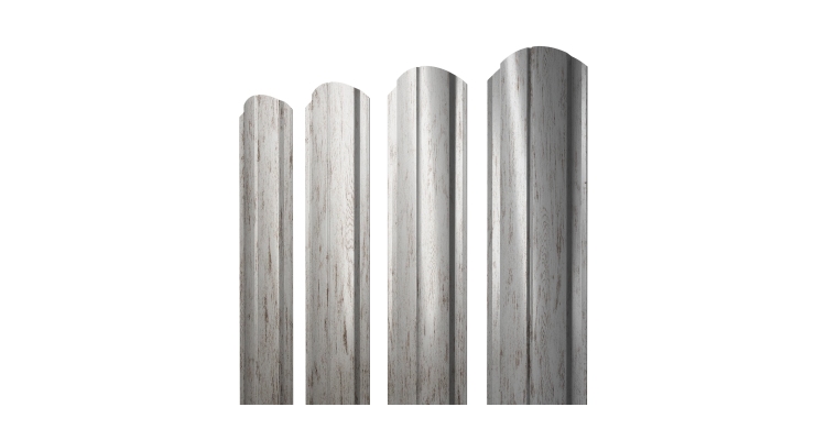Штакетник Полукруглый Slim фигурный 0,45 Print Elite Snow Wood TwinColor