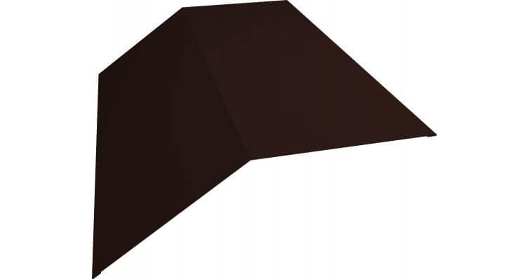 Планка конька плоского 145х145 0,5 GreenCoat Pural BT с пленкой RR 887 шоколадно-коричневый (RAL 8017 шоколад) (2м)