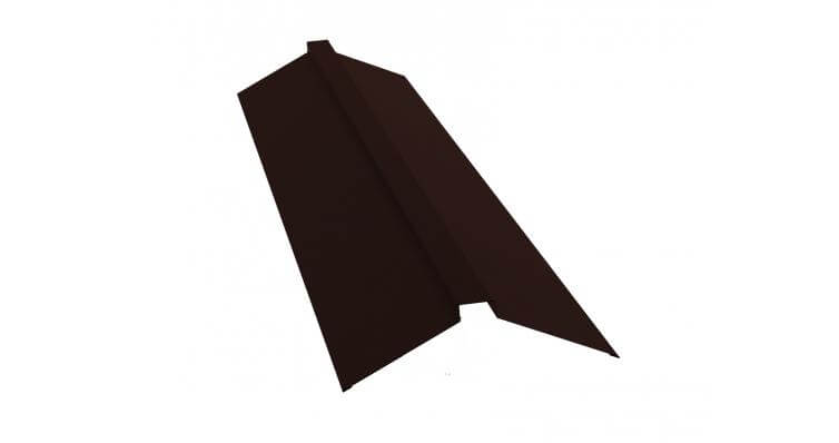 Планка конька плоского 150х40х150 GreenCoat Pural RR 887 шоколадно-коричневый