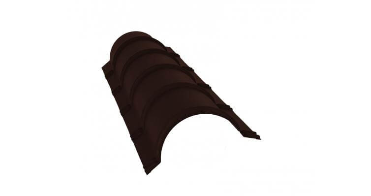 Планка малого конька полукруглого Velur20 RAL 8017 шоколад