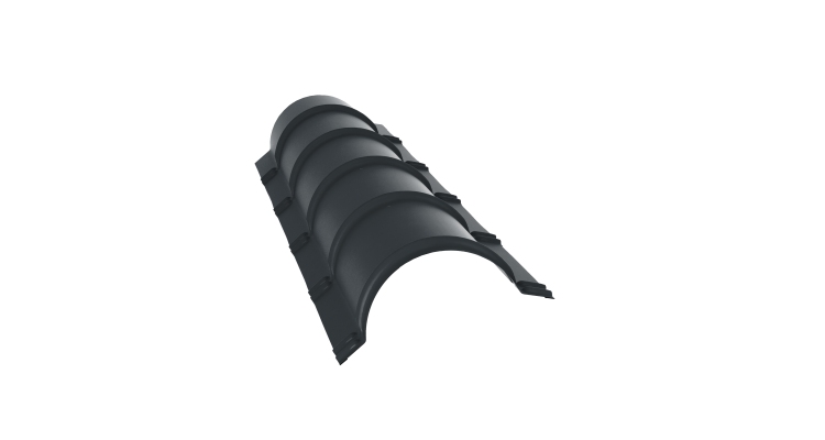 Планка конька полукруглого 0,45 PE-Double с пленкой RAL 7016 антрацитово-серый (1,97м)