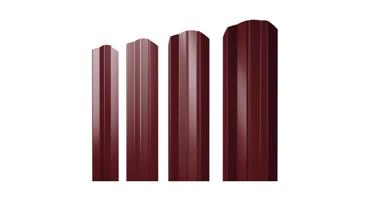 Штакетник М-образный A фигурный 0,45 PE-Double RAL 3005 красное вино