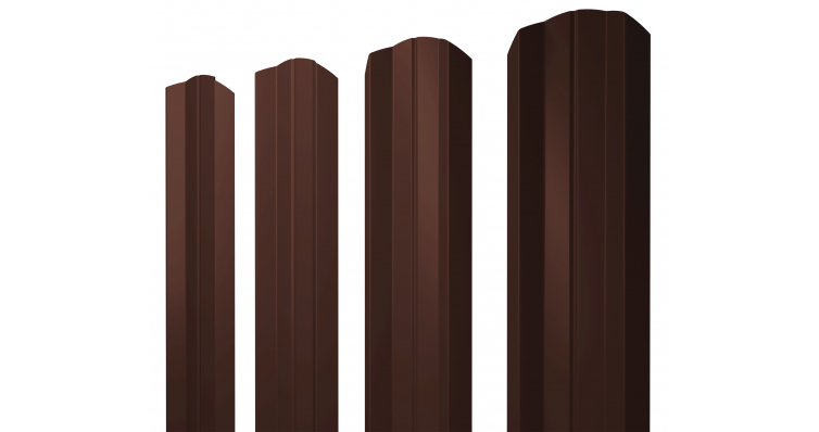 Штакетник М-образный А фигурный 0,45 PE RAL 8017 шоколад