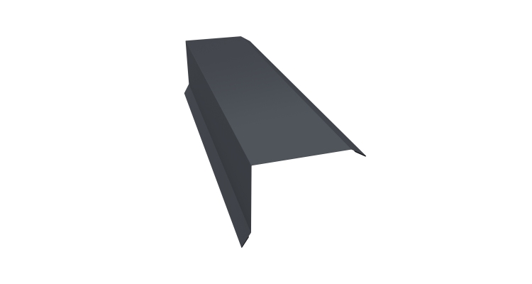 Планка торцевая 80х100 0,45 Drap TwinColor RAL 7024 мокрый асфальт (2м)