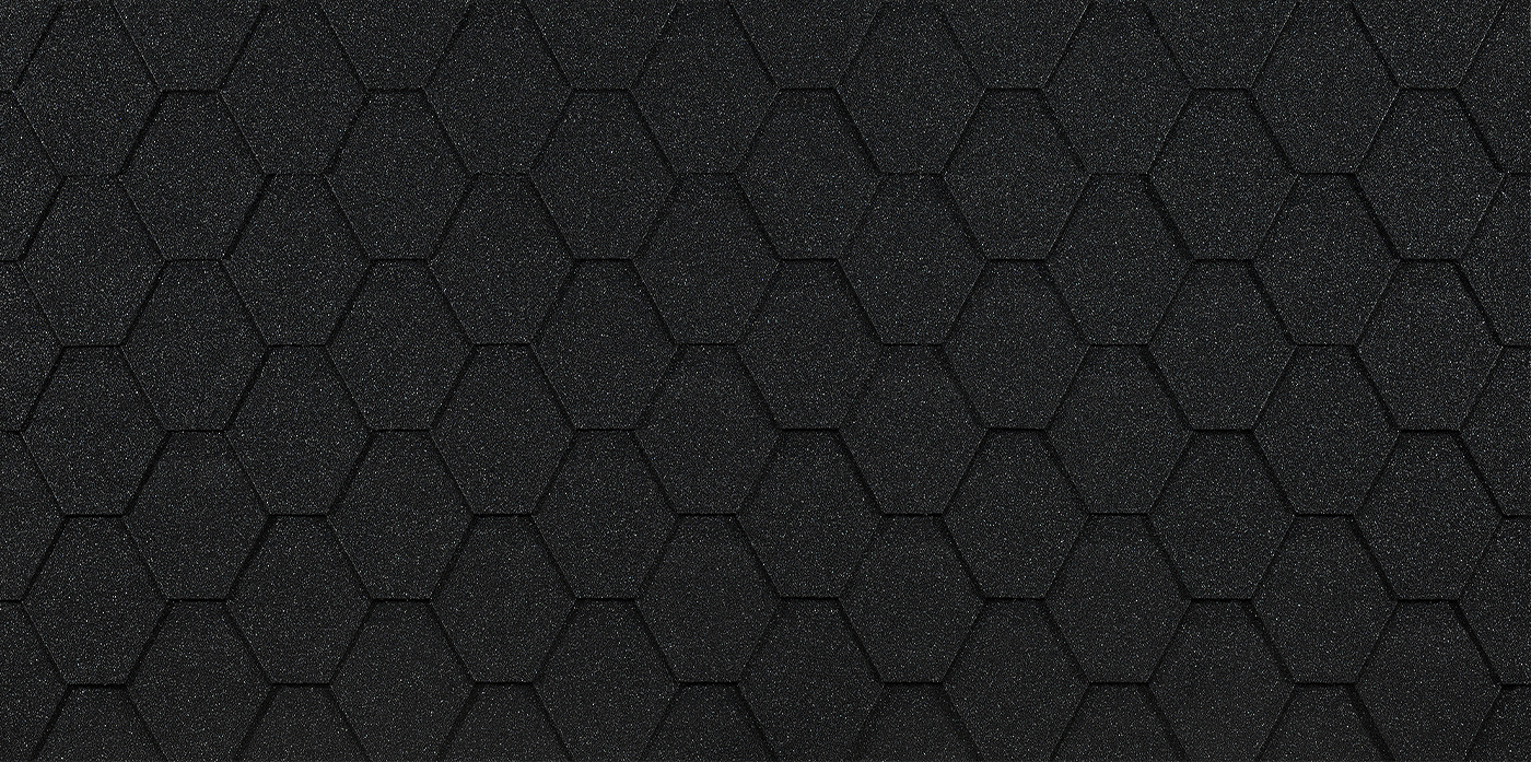 Гибкая черепица Eurasia, Шестигранник, Черный