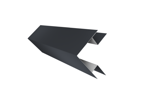 Планка угла внешнего сложного Блок-хаус new 0,5 Satin с пленкой RAL 7024 мокрый асфальт (2м)
