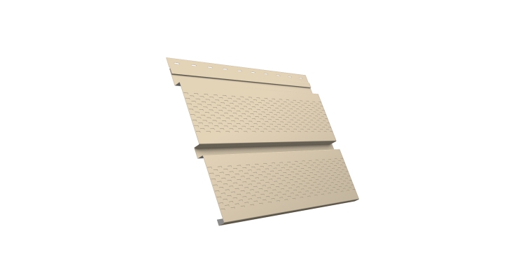 Софит металлический Квадро Брус с перфорацией 0,45 Drap TX с пленкой RAL 1015 светлая слоновая кость