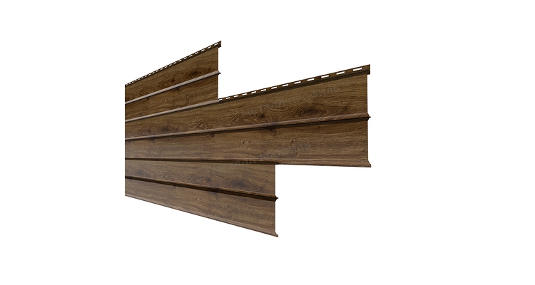 Сайдинг Металл Профиль Lбрус-XL-14х335 (ECOSTEEL_MA-12-Античный Дуб-0.45)