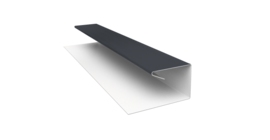 Планка П-образная завершающая сложная (КД) 0,5 Satin с пленкой RAL 7024 мокрый асфальт (2м)