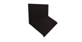 Планка примыкание верхнее к стене фальц 150х130х20 0,5 Satin Matt RAL 9005 черный (2м)