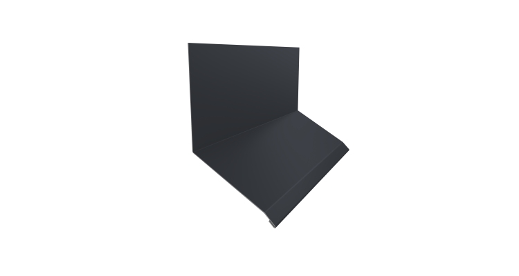 Планка примыкание верхнее к стене фальц Grand Line 150х130х20 0,5 Drap RAL 7024 мокрый асфальт (3м)