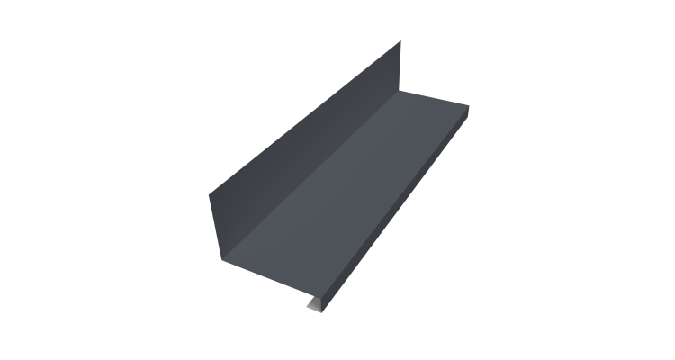 Планка примыкание нижнее к трубе для Кликфальц Pro 0,45 Drap ST RAL 7024 мокрый асфальт (2м)