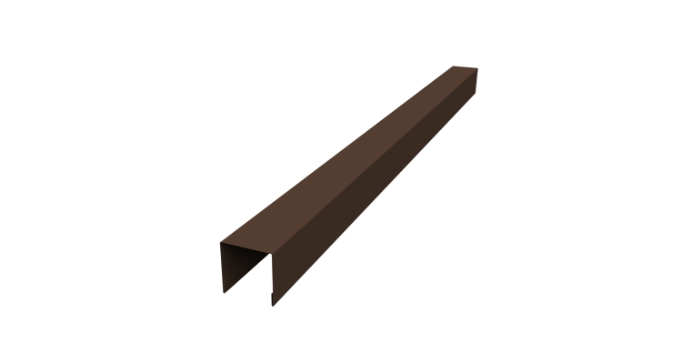 Планка вертикальная лицевая для забора жалюзи Palermo 0,5 Velur X RAL 8017 шоколад (2,5м)