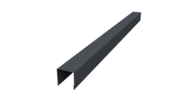 Планка вертикальная лицевая для забора жалюзи Palermo 0,5 Atlas X RAL 7024 мокрый асфальт (2,5м)