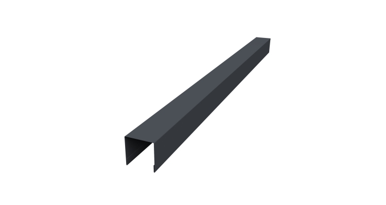 Планка вертикальная лицевая для забора жалюзи Palermo 0,45 Drap-double TX RAL 7024 мокрый асфальт (3м)